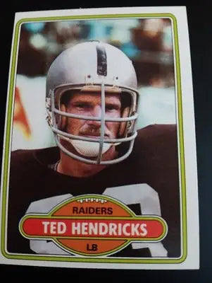 1980 Topps - Ted Hendricks #489. Raiders. EX - EX+ - Football Card Single
