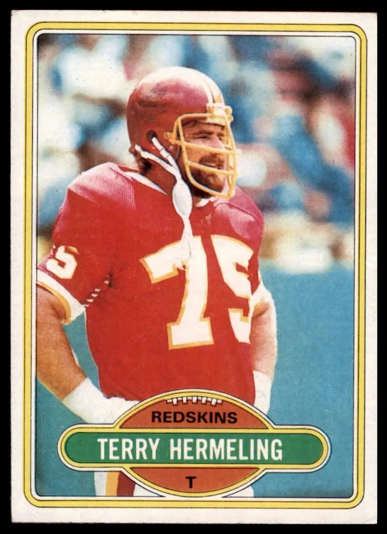 1980 Topps Terry Hermeling #166 Washington Redskins Football Card NFL Sports