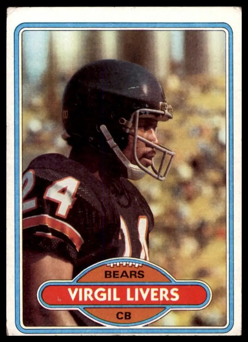 1980 Topps Virgil Livers #402 Chicago Bears Football Card NFL Sports