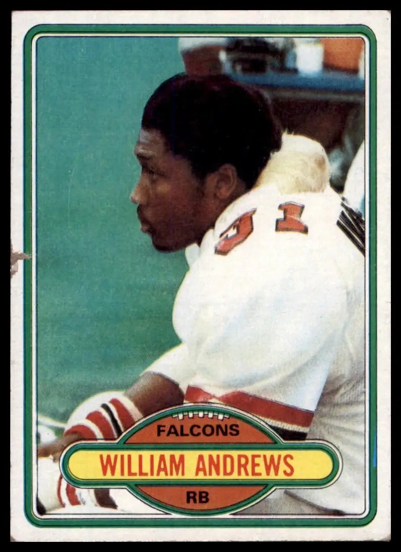 1980 Topps William Andrews #73 Atlanta Falcons Football Card NFL Sports