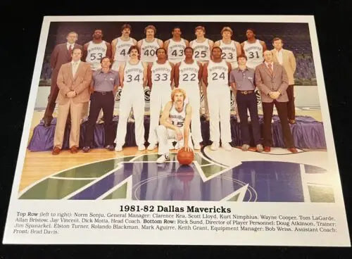1981-82 Dallas Mavericks team picture 8x10 photo showcasing the original roster