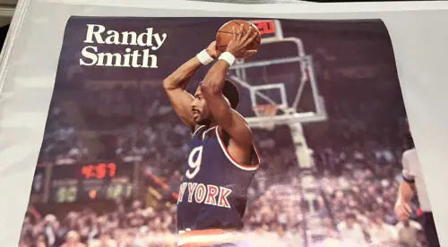 Randy Smith 1981-82 Knicks Converse advertising poster featuring New York Knicks star