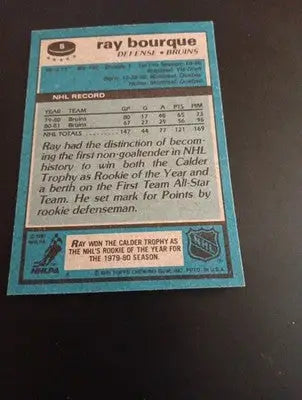 1981-82 Topps - Ray Bourque #5. Boston Bruins. EX-NRMT+ - Hockey Card Single