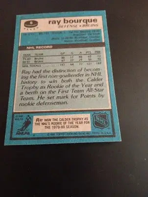 1981-82 Topps - Ray Bourque #5. Boston Bruins. EX-NRMT+ - Hockey Card Single