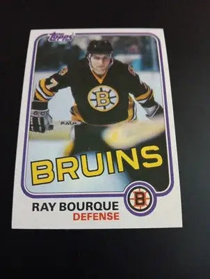 1981-82 Topps - Ray Bourque #5. Boston Bruins. EX-NRMT+ - Hockey Card Single