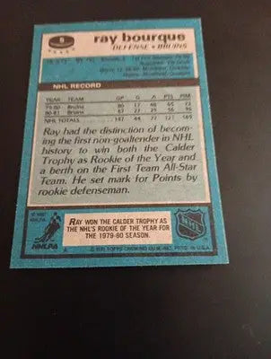 1981-82 Topps - Ray Bourque #5. Boston Bruins. EX-NRMT+ - Hockey Card Single