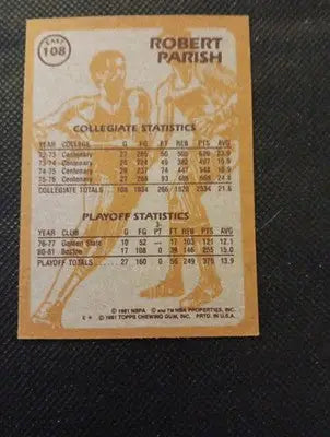 1981-82 Topps - Robert Parish #108E. Boston Celtics. EX - EX+ - Basketball Card Single