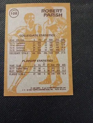 1981-82 Topps - Robert Parish #108E. Boston Celtics. EX - EX+ - Basketball Card Single