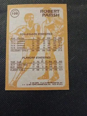 1981-82 Topps - Robert Parish #108E. Boston Celtics. EX - EX+ - Basketball Card Single