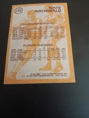1981-82 Topps - Tiny Archibald #100E. Boston Celtics. EX - NRMT - Basketball Card Single