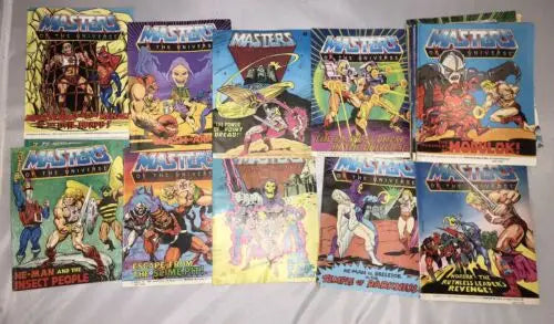 Masters of the Universe comic brochure lot x37 featuring He-Man collectibles