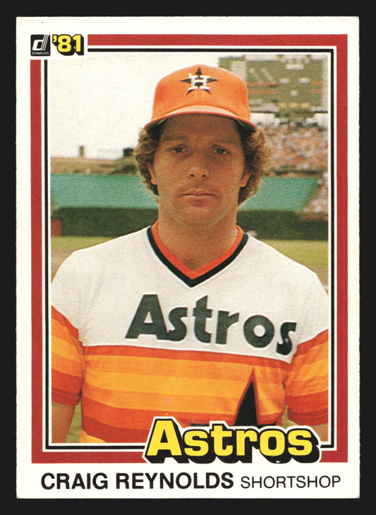 1981 Donruss #378 Craig Reynolds Houston Astros SHORTSHOP Error - Baseball Card Single