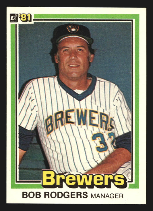 1981 Donruss Bob Rodgers #327 Milwaukee Brewers Manager - Baseball Card Single