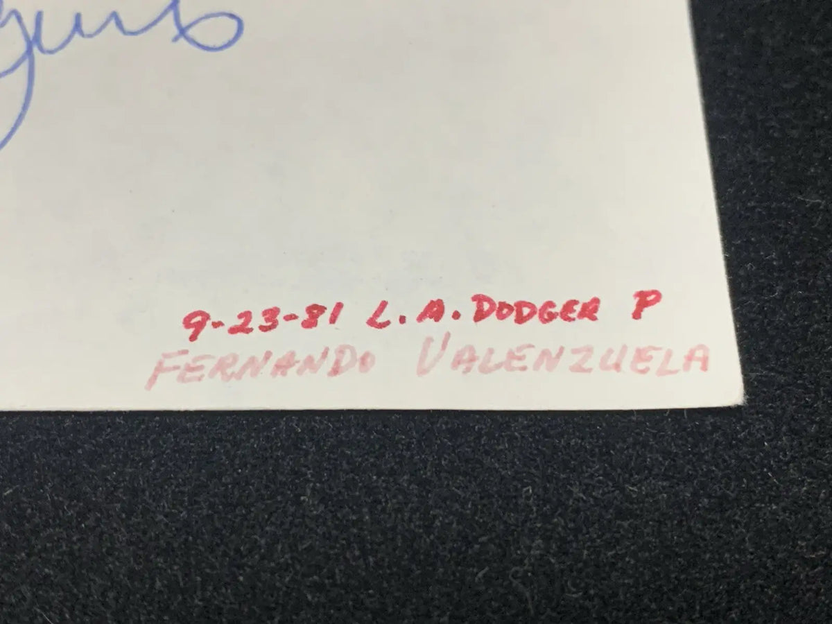1981 Fernando Valenzuela Signed Autographed 3x6 Cut Auto JSA Authentic Dodgers - Sports Memorabilia