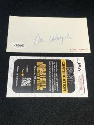 1981 Fernando Valenzuela Signed Autographed 3x6 Cut Auto JSA Authentic Dodgers - Sports Memorabilia