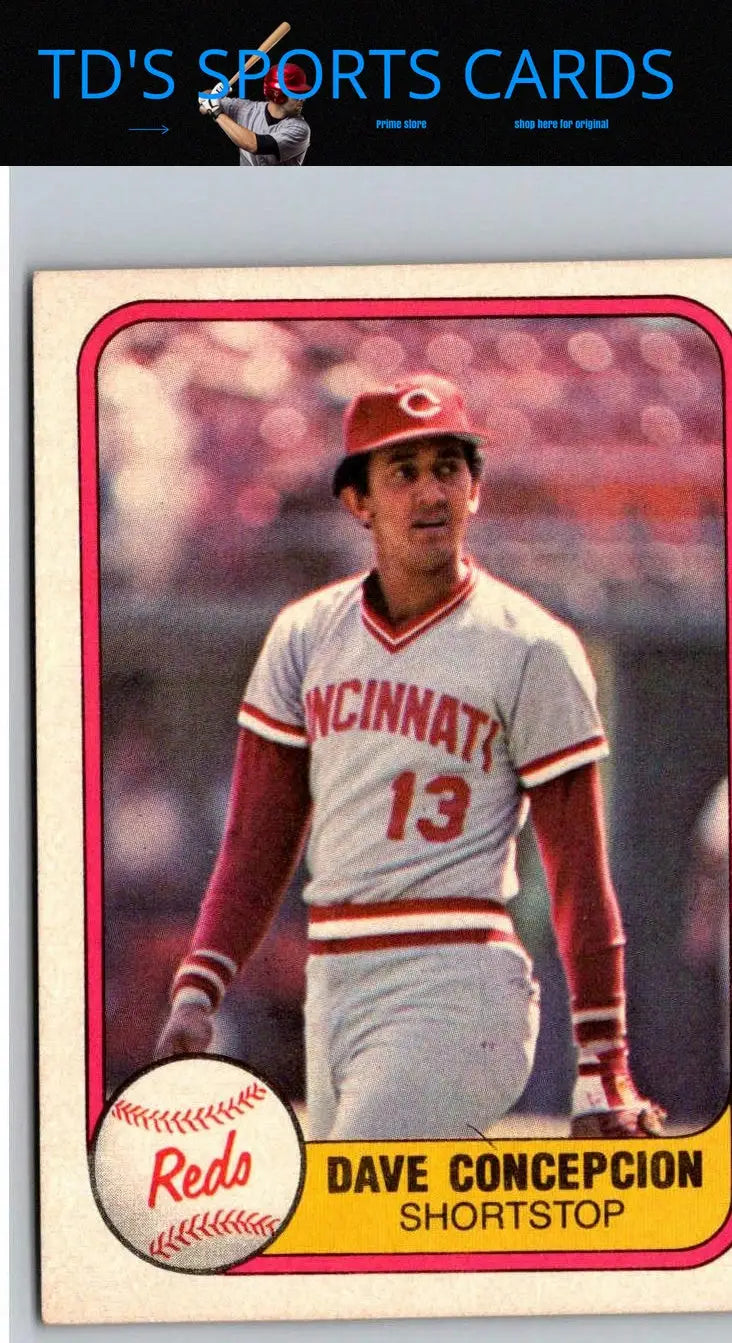 1981 Fleer Dave Concepcion baseball card featuring legendary player Dave Concepcion