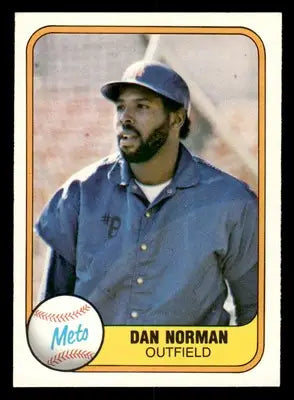 Vintage Dan Norman baseball card from 1981 Fleer #337 showcasing Dan Norman baseball player