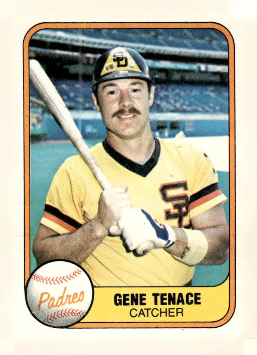 Vintage Gene Tenace baseball card featuring San Diego Padres from 1981 Fleer #489