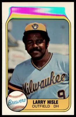 1981 Fleer Larry Hisle 509 Milwaukee Brewers NM - Baseball Card Single