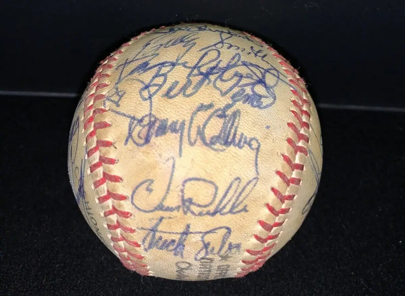 1981 Houston Astros Team Signed ONL Baseball Auto 24Sigs Dave Smith Puhl Scott - Sports Memorabilia