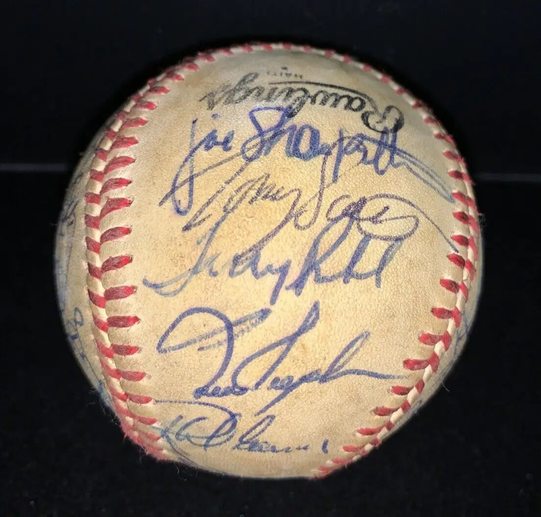 1981 Houston Astros Team Signed ONL Baseball Auto 24Sigs Dave Smith Puhl Scott - Sports Memorabilia