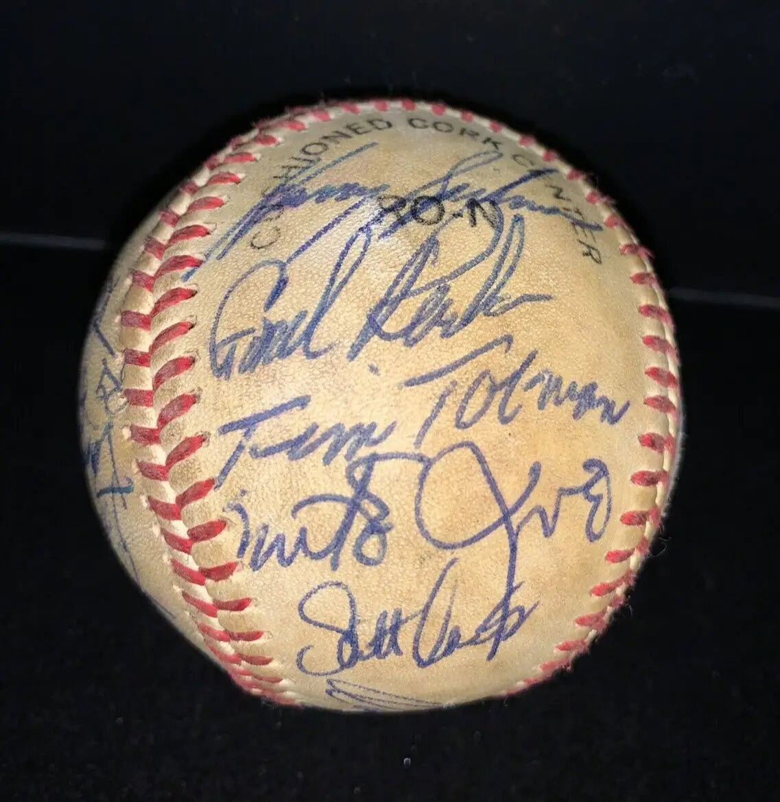 1981 Houston Astros Team Signed ONL Baseball Auto 24Sigs Dave Smith Puhl Scott - Sports Memorabilia