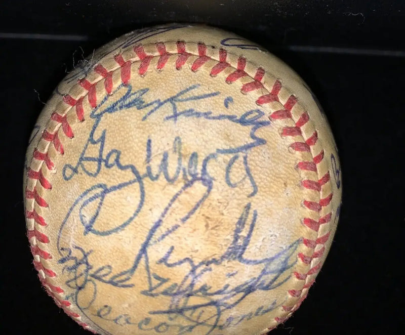 1981 Houston Astros Team Signed ONL Baseball Auto 24Sigs Dave Smith Puhl Scott - Sports Memorabilia