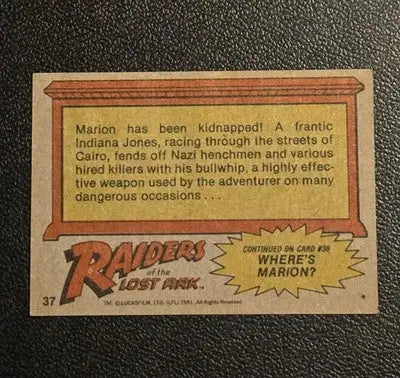 1981 O-Pee-Chee Raiders of the Lost Ark #37 Master of the Bullwhip - Non-Sports Card Single