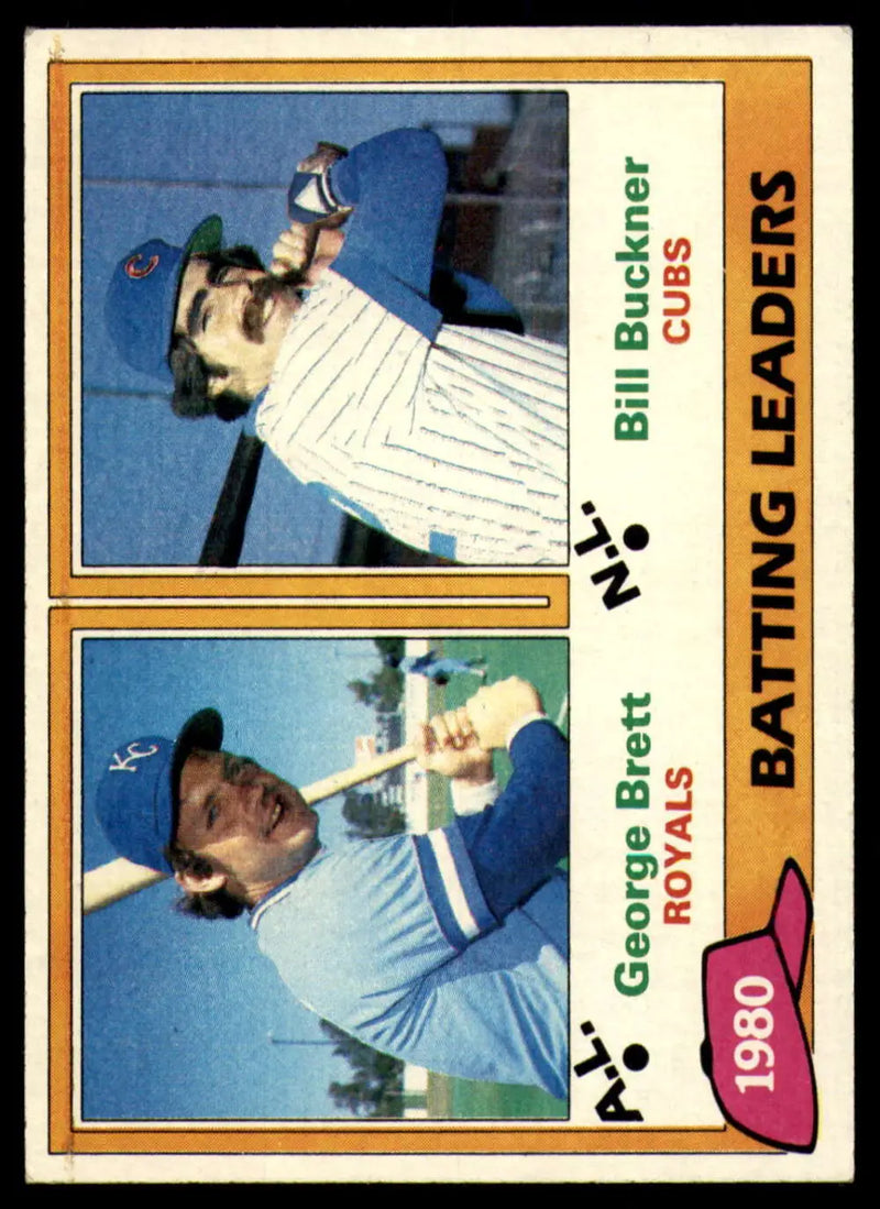 1981 Topps #1 George Brett/Bill Buckner EX Excellent Kansas City Royals/Chicago Cubs Baseball Card - Baseball Card