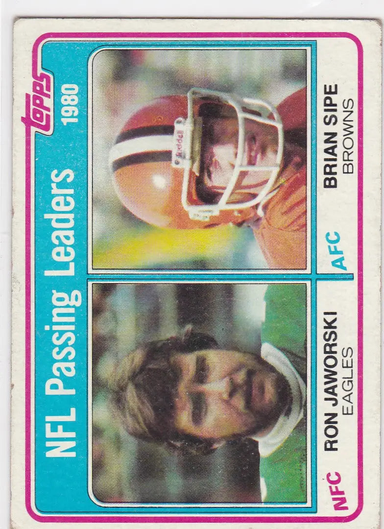 1981 Topps #1 Ron Jaworski Brian Sipe NFL Passing Leaders Eagles Browns - Trading Card