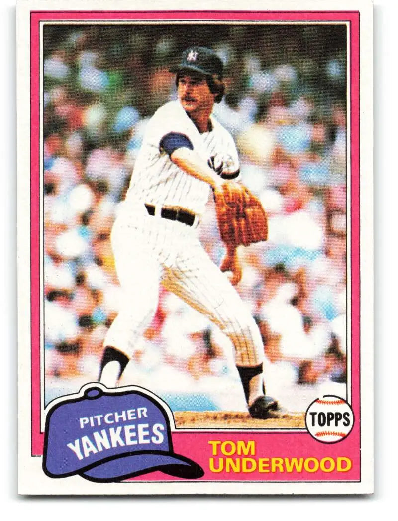 1981 Topps #114 Tom Underwood EX Excellent New York Yankees Baseball Card - Baseball Card Single