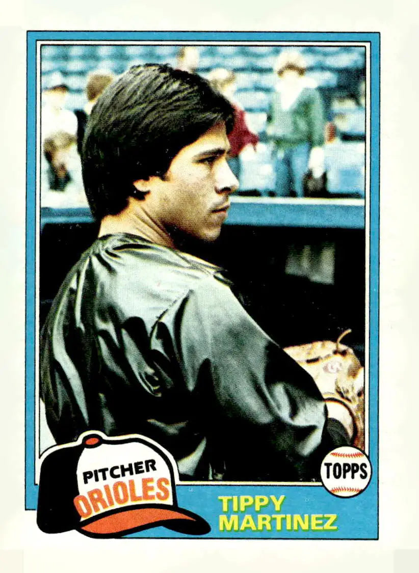 Vintage Tippy Martinez baseball card from 1981 Topps #119 featuring Orioles pitcher