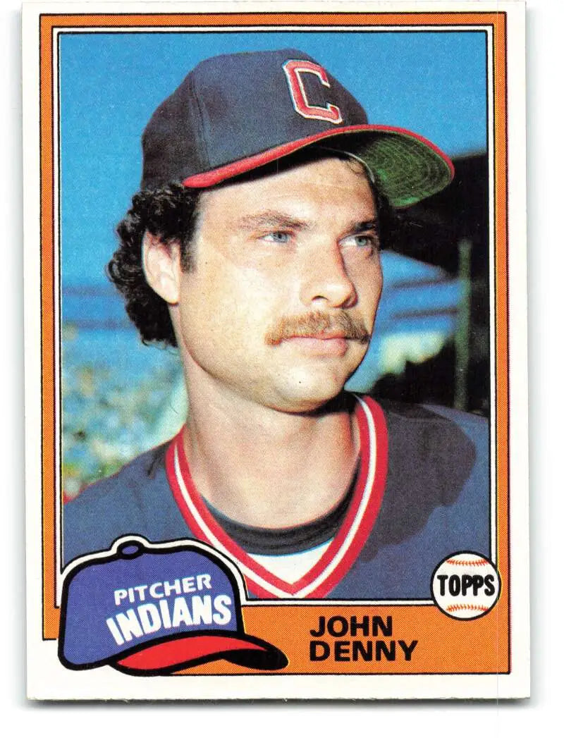1981 Topps #122 John Denny EX Excellent Cleveland Indians Baseball Card - Baseball Card Single