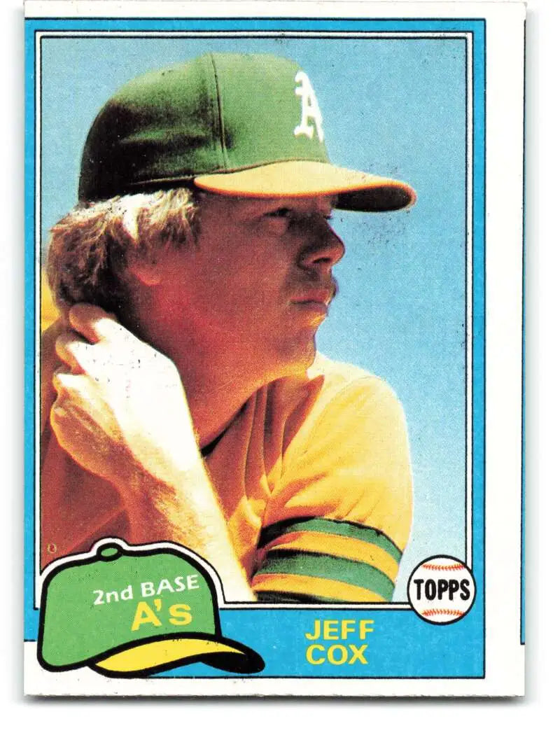 1981 Topps #133 Jeff Cox EX Excellent RC Rookie Oakland Athletics Baseball Card - Baseball Card Single