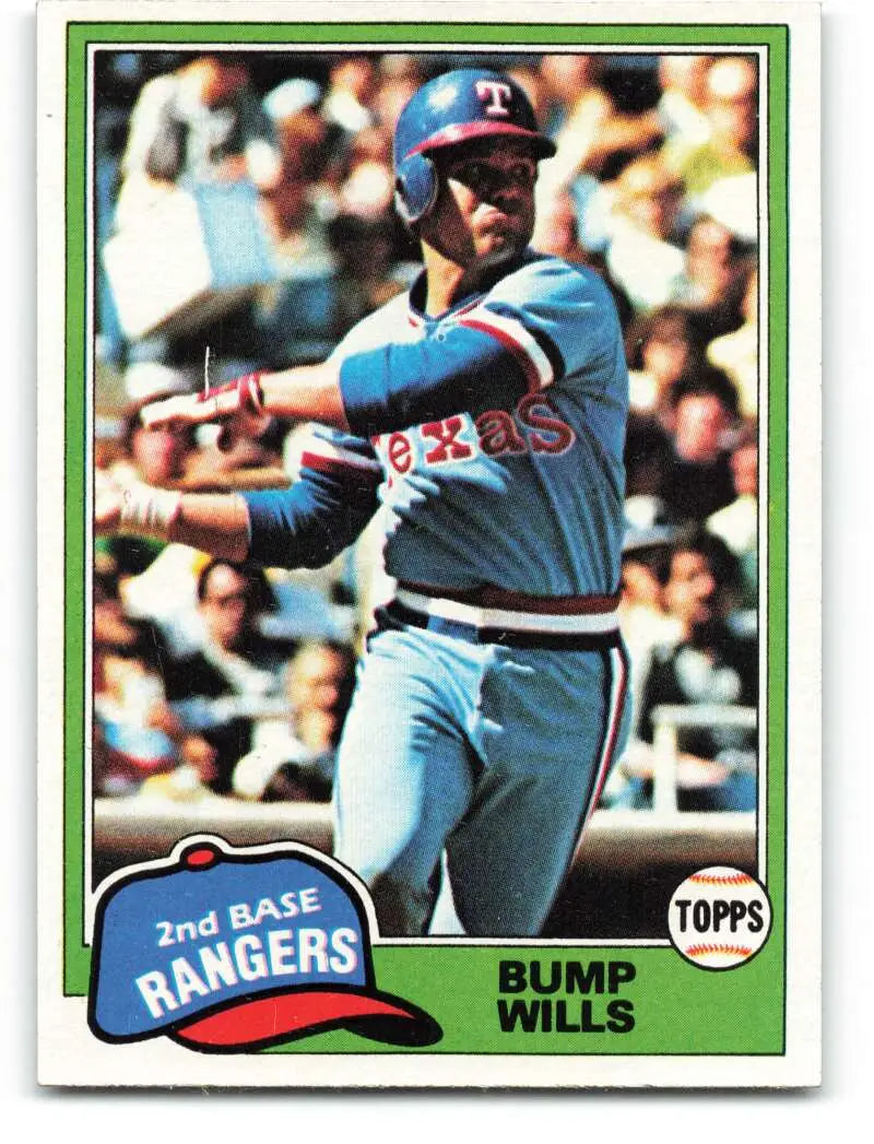 1981 Topps #173 Bump Wills EX Excellent Texas Rangers Baseball Card - Baseball Card Single