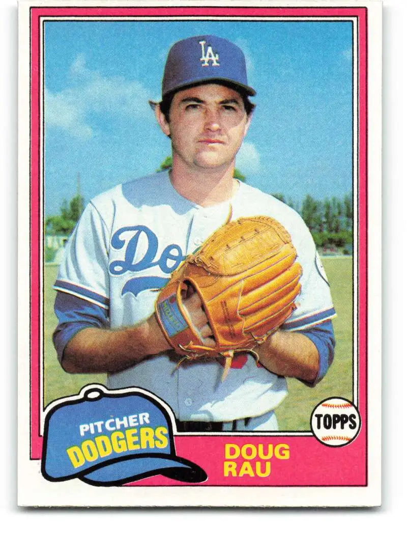 1981 Topps #174 Doug Rau EX Excellent Los Angeles Dodgers Baseball Card - Baseball Card Single