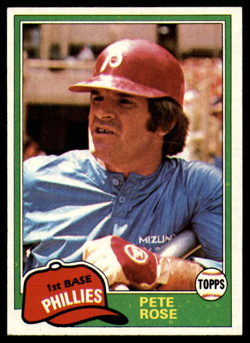 1981 Topps #180 Pete Rose EX Excellent Philadelphia Phillies Baseball Card - Baseball Card Single