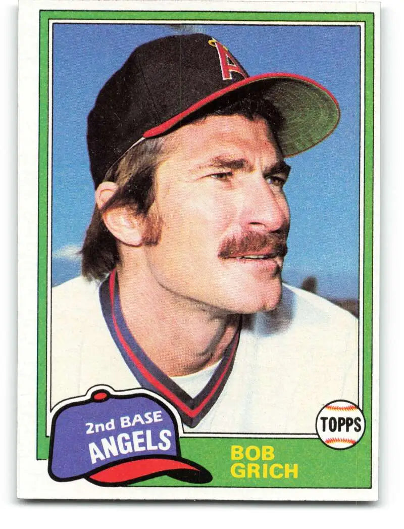 1981 Topps #182 Bobby Grich EX Excellent California Angels Baseball Card - Baseball Card Single