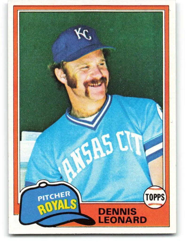 1981 Topps #185 Dennis Leonard EX Excellent Kansas City Royals Baseball Card
