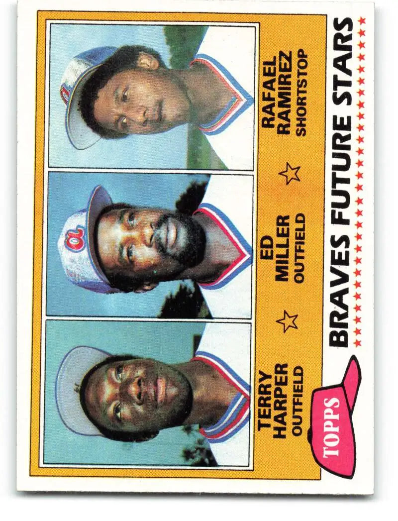 1981 Topps #192 Terry Harper/Ed Miller/Rafael Ramirez EX Excellent RC Rookie Atlanta Braves Baseball Card - Baseball