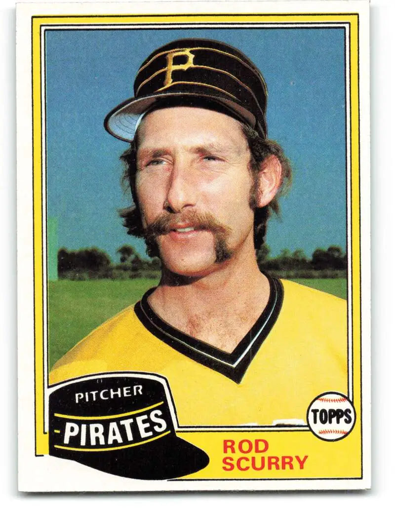 1981 Topps #194 Rod Scurry EX Excellent RC Rookie Pittsburgh Pirates Baseball Card - Baseball Card Single
