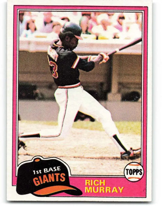 1981 Topps #195 Rich Murray EX Excellent RC Rookie San Francisco Giants Baseball Card - Baseball Card Single