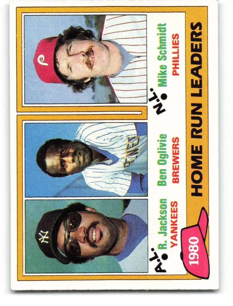 1981 Topps #2 Reggie Jackson/Ben Oglivie/Mike Schmidt EX Excellent New York Yankees/Milwaukee Brewers/Philadelphia