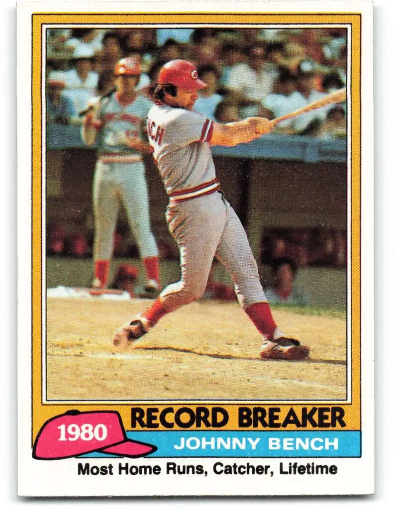 1981 Topps #201 Johnny Bench EX Excellent Cincinnati Reds Baseball Card - Baseball Card Single