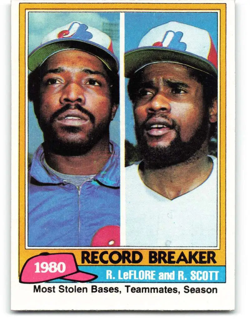 1981 Topps #204 Ron LeFlore/Rodney Scott EX Excellent Montreal Expos Baseball Card - Baseball Card Single