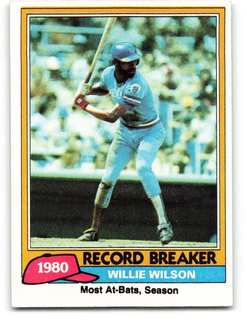 1981 Topps #208 Willie Wilson EX Excellent Kansas City Royals Baseball Card - Baseball Card Single