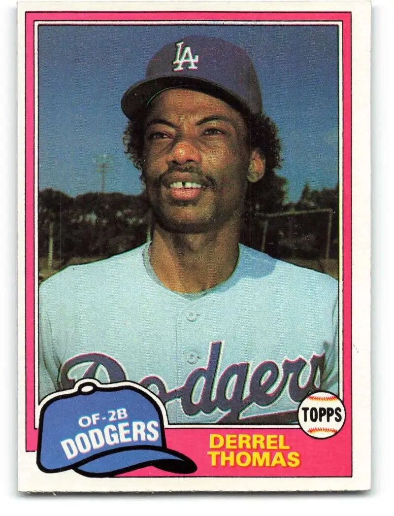 1981 Topps #211 Derrel Thomas EX Excellent Los Angeles Dodgers Baseball Card - Baseball Card Single