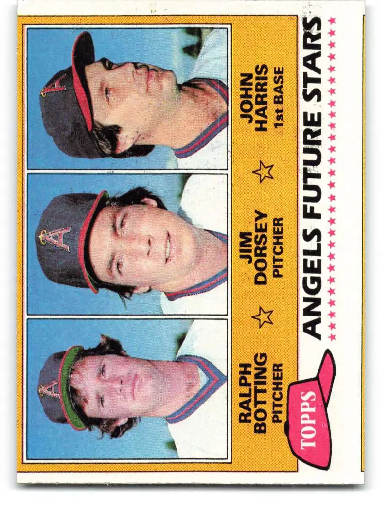 1981 Topps #214 Ralph Botting/Jim Dorsey/John Harris EX Excellent RC Rookie California Angels Baseball Card