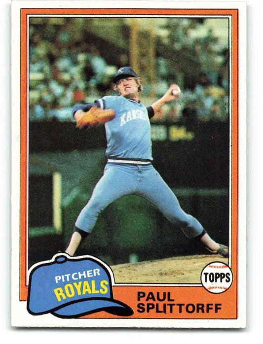 1981 Topps #218 Paul Splittorff EX Excellent Kansas City Royals Baseball Card - Baseball Card Single