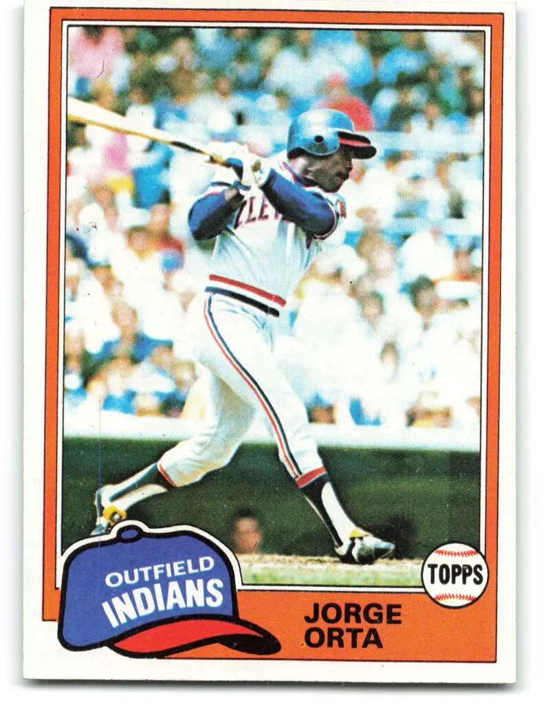 1981 Topps #222 Jorge Orta EX Excellent Cleveland Indians Baseball Card - Baseball Card Single